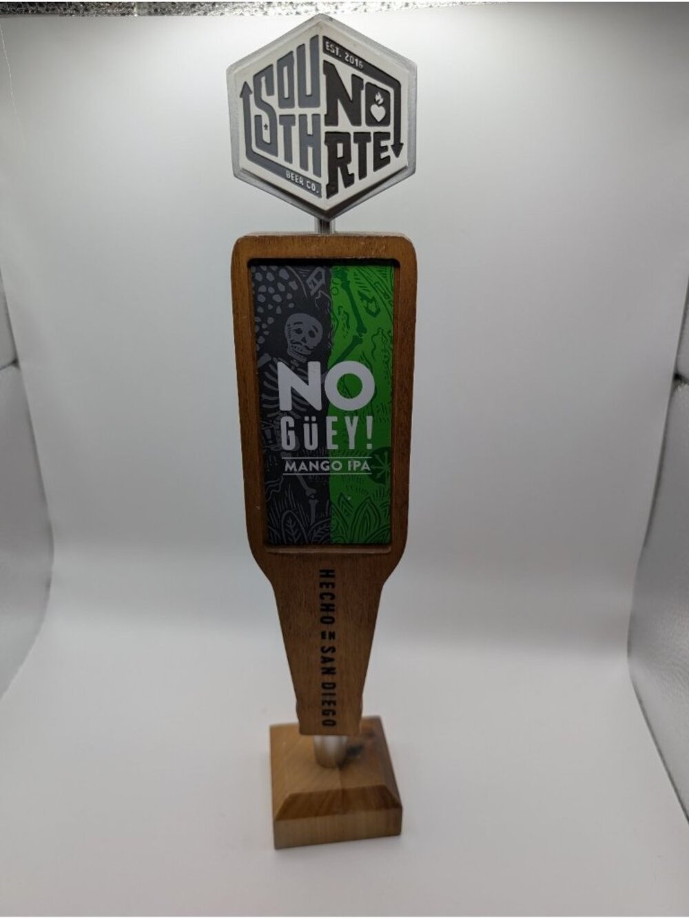 SoundThirteen NO GÜEY! Mango IPA Tap Handle Wood Breweriana Bar Decor - Picture 5 of 6